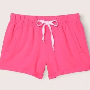 VICTORIA'S SECRET PINK LOGO BOYFRIEND HERITAGE FLEECE SHORTS